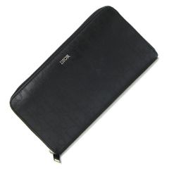  ディオール ラウンドファスナー長財布 オブリーク 中古