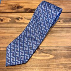 Brooks Brothers ブルックスブラザーズ ダイヤ柄 シルク100% USA製 ネクタイ 青 ブルー系