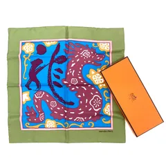 希少 レア HERMES エルメス スカーフ 干支 龍 シルク100%