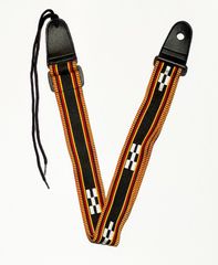 沖縄 三線 ストラップ ミンサー柄 黒