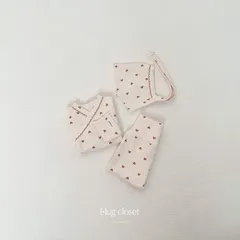 【新品未使用】peekaboo ニューボーンセット　退院着　出産祝い　ハート柄　ピンク　アイボリー 匿名配送