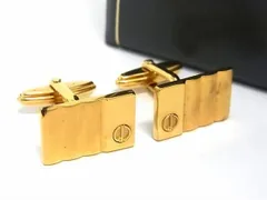 ■美品■ dunhill ダンヒル カフス カフリンクス アクセサリー ビジネス 紳士 メンズ ゴールド系 DE9716 冠婚葬祭 結婚式 葬式のサムネイル