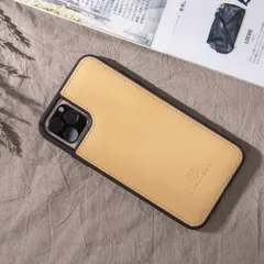 HANATORA iPhone11 Pro Max ケース 本革 スマホケース イタリアンレザー ナチュラル 黄 ヤマブキ