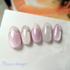 シルクフレンチ  マグネット  ピンク  ベージュ フレンチ  ウルウル  うるうる  秋