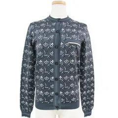 LOUIS VUITTON ルイヴィトン モノグラム シャドージャカード カーディガン ニット トップス カットソー 23春夏 ネイビー系 紺 S  総柄 羽織リ ブランドのサムネイル