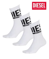 新品 未使用 並行輸入 DIESEL ディーゼル メンズ 靴下 クルーソックス 【3足セット】SKM-RAY-THREEPACK 518269【メール便】 ホワイトセット