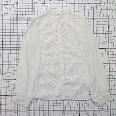 ◇ ⊇ BEAMS HEART ビームス ハート 刺繍 長袖 刺繍レースシャツ サイズ- ホワイト系 レディース E  【1508250015045】