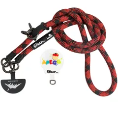 ネックストラップ スマホストラップ 肩掛け 首掛け APEGG 斜めがけ 全機種対応 アウトドア スマホショルダー [VPEGGGP] ストラップホルダー 携帯ストラップ 10mm Red&Black