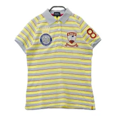 サイズ：1 PEARLY GATES パーリーゲイツ  半袖ポロシャツ ワッペン×ボーダー柄 イエロー系 [240101264148]# ゴルフウェア レディース ストスト
