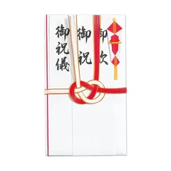 マルアイ 祝金封 赤白耳金7本結切 短冊入 -126のサムネイル
