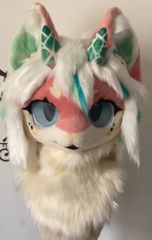 着ぐるみヘッド ウサギ耳 ミントグリーン 兎面 全頭ヘッド