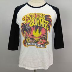 B'z ENDLESS SUMMER ラグラン Tシャツ Mサイズ 古着 ダメージ 7分袖 エンドレスサマー LIVE-GYM プレジャー 2013
