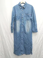 ◇ MAISON BREEZE メゾンブリーズ デニム調 長袖 膝下丈 シャツ ワンピース 表記なし ブルー レディース P  【1407260034186】