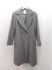 ◇ KUMIKYOKU カジュアル シンプル 秋冬素材 アンゴラ混合 長袖 ウールコート サイズ2 チャコール レディース E  【1310300045410】