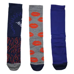 ディーゼル：SKM-RAY 3PACK ソックス (ブルー/ネイビー/グレー）