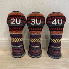ゴルフヘッドカバー　ユーティリティ用3点セット　ハンドメイド