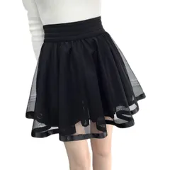 [エレクトリックサーカス] フレア ミニ スカート 美脚 ライン ショート丈 インナー パンツ 付き チュール レディース ウエア (ブラックリボンなし) [ブラックリボンなし] [Free Size]