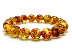 琥珀 （合成） アンバー ブレスレット 10mm パワーストーン ブレスレット レディース メンズ 数珠 アクセサリー