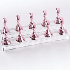 COLORBIRD ネイルチップスタンド マグネット 磁石 ネイルスタンド クリア(ピンク10,  2.4x1.4cm)