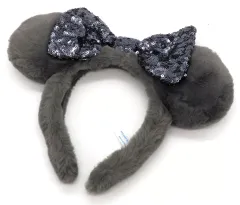 【中古】アクセサリー(非金属) ミニーマウス カチューシャ(ふわもこ/グレー/スパンコール) 「ディズニー」 東京ディズニーリゾート限定