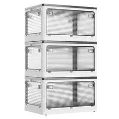 AZMKOO 収納ボックス 折り畳み 蓋付き 全方向から取り出せる キャスター付き 折り畳み コンテナ ボックス 衣装ケース 押し入れ 収納ケース おもちゃ 小物 洋服 布団 本 漫画 収納箱 収納用品 家庭用 オフィス用 車用 おしゃれ 組立簡単 大容量 0