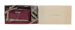 未使用 バーバリー ポーチ ハンカチ セット キャンバス チェック レディース レッド　ベージュ　赤 BURBERRY ギフト
