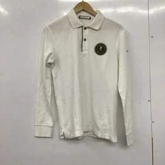 美品♡マークアンドロナ スカル ベロア ポロシャツ 長袖 襟取り外し可能 M マークアンドロナ 半袖ポロシャツ 黒×白 スカルワッペン 襟ロゴ