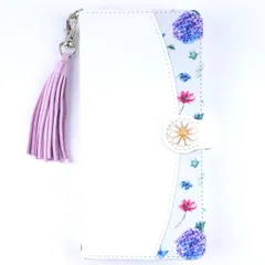 AQUOS R10 / R9 ケース 手帳 SH-51F SH-51E フラワー柄 合革 おしゃれ 手帳 ケース 【Color】ホワイト