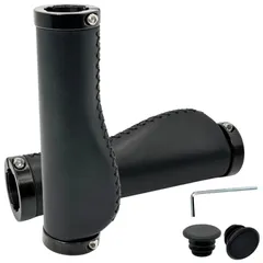新品 MARUHADO 自転車 エルゴグリップ レザー クロスバイク 22.2mm グリップシフト対応 ロックオン 衝撃吸収