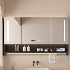 最終値下げ中※新品未使用☆＊ＬＥＤ照明付きミラーキャビネット Amazon.co.jp: Muokd ミラーキャビネット 洗面所鏡 LEDライト