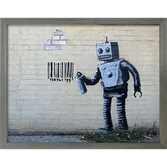 Banksy バンクシー アートフレーム Robot 【bicosya/美工社】 IBA-61732 サイズ380x305x32mmのサムネイル