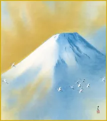 色紙  色紙掛けなし 色紙絵  和風 霊峰飛鶴 横山大観 モダン 掛軸 床の間 和室 おしゃれ 壁掛け 絵