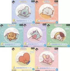 【中古】皿・茶碗 全7種セット きらきら星のガラスプレート 「一番くじ BT21 MOON」 J賞