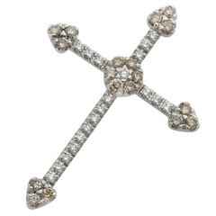 【本物保証】 新品同様 クロスモチーフ ペンダントトップ 6.0g K18 メレダイヤモンド 0.45ct 0.06ct 1.08ct  十字架 ノーブランド No brand