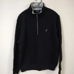 ノーティカ　NAUTICA　半ジップアップフリース　メンズMサイズ　大きめ　黒色　ロゴ入り