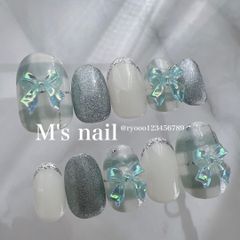 全サイズ入りネイルチップ/20枚/ブルーリボン