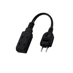 エレコム 電源タップ 10cm 短い 3個口 スイングプラグ 極性対応 (N極対応) PSE技術基準適合 持ち運び ブラック ECT-3401BK 1