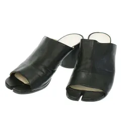 Maison Margiela22 メゾン マルジェラ TABI LEATHER MULES 足袋 チャンキーヒールタビミュールサンダル  ブラック 37のサムネイル