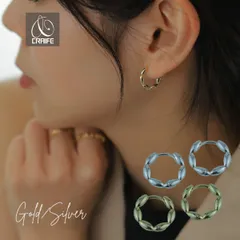 ピアス フープピアス 金属アレルギー対応 14Kコーティング レディース 大人 モダン シンプル かわいい エレガント ジュエリー ゴールド シルバー 送料無料 プチプライス高見え CRAIFE