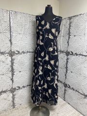 e-10 ワンピース 花柄 ワンピース ノースリーブ ワンピース ブラック グレーの花柄 レディース スカート ファッション