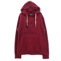 RE DARK リダーク ピーナッツ PEANUTS コラボ キャラクタープリント 長袖 スウェットパーカー F レッド メンズ 古着