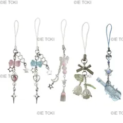 ファッション愛好家のためのエレガントな携帯電話チャームストラップビーズ装飾キーホルダーキーリングバッグアクセサリー