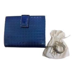 【中古品】 Christian Dior ディオール マイクロカナージュ 二つ折り財布 メタリックレザー レディース  ウォレット 本体のみ W88885RK