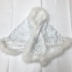振袖用レースショール 白 フェザー