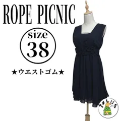 ROPE PICNIC【38】ノースリーブワンピース 膝丈 ウエストゴム 上品