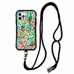 [iPhoneXR(テンアール)] iPhoneSE 第3世代 / 第2世代 スマホショルダー付 i-coronケース iPhone15 iPhone14 iPhone13 12 11 スマホケース カバー 肩掛け 斜め掛け アニマル柄 木の上 カラフル鳥 水