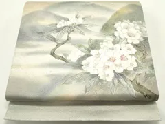 I374厳選西陣　伝統工芸士　濡れ描き友禅作家　高橋峰陵　桜紋　太鼓柄美術袋帯 I374厳選西陣 伝統工芸士 濡れ描き友禅作家 高橋峰陵 桜紋 太鼓