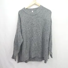 ◇ ⊇ GLOBAL WORK グローバルワーク ふわもちチュニックプルニット 長袖 丸首セーター サイズM グレー系 レディース E  【1505290015998】