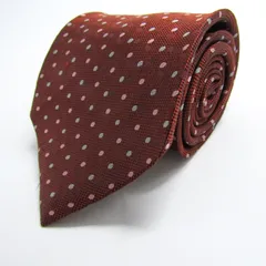 タケオキクチ ブランド ネクタイ ドット 格子柄 シルク PO メンズ ブラウン TAKEO KIKUCHI 【中古】