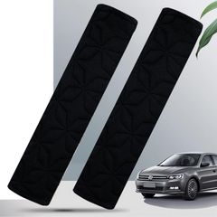 【特価】シートベルトパッド 2個セット シートベルトカバー 肩と首を保護します シートベルト用品 肩当てパッド 柔らかく、快適で通気性 26.5*6CM (四角/黒)